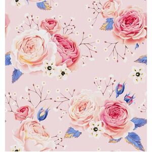 Wallcraft Pink Roses Shelf Wallpaper Peel and Stick 17.5x118 Inches 2‎ rolls
